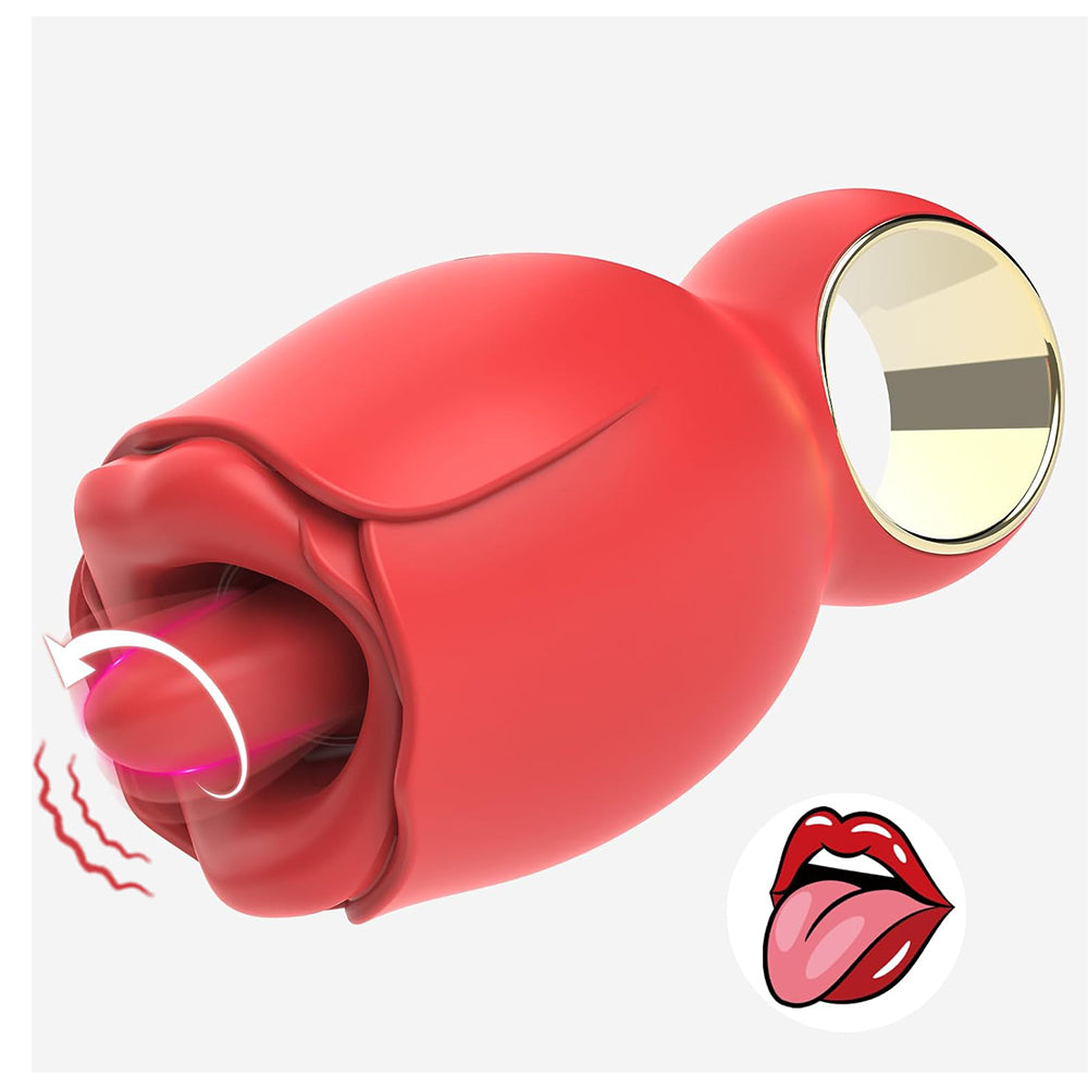 Rose Flickering Tongue Clitoral Vibrator / ML-DW-ZD479 / (Red)