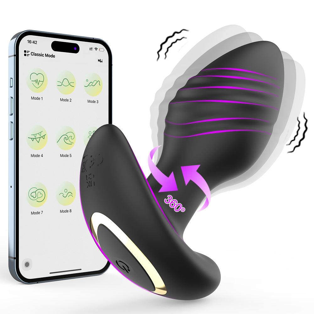App Controlled Rocking Vibrating Butt Plug / ML-DW-HT516 / (Black)