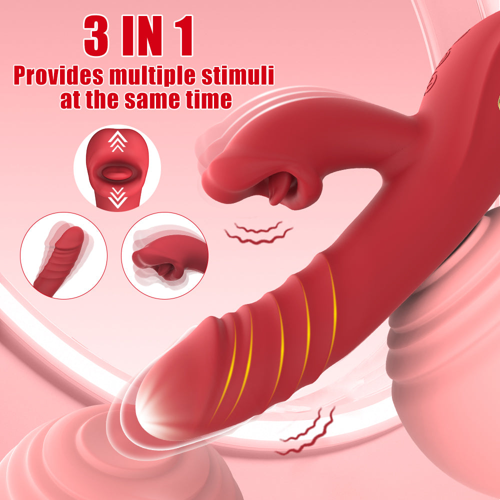 Clitoral Bitting Thrusting Vibrator / ML-DW-ZD104 / (Red)