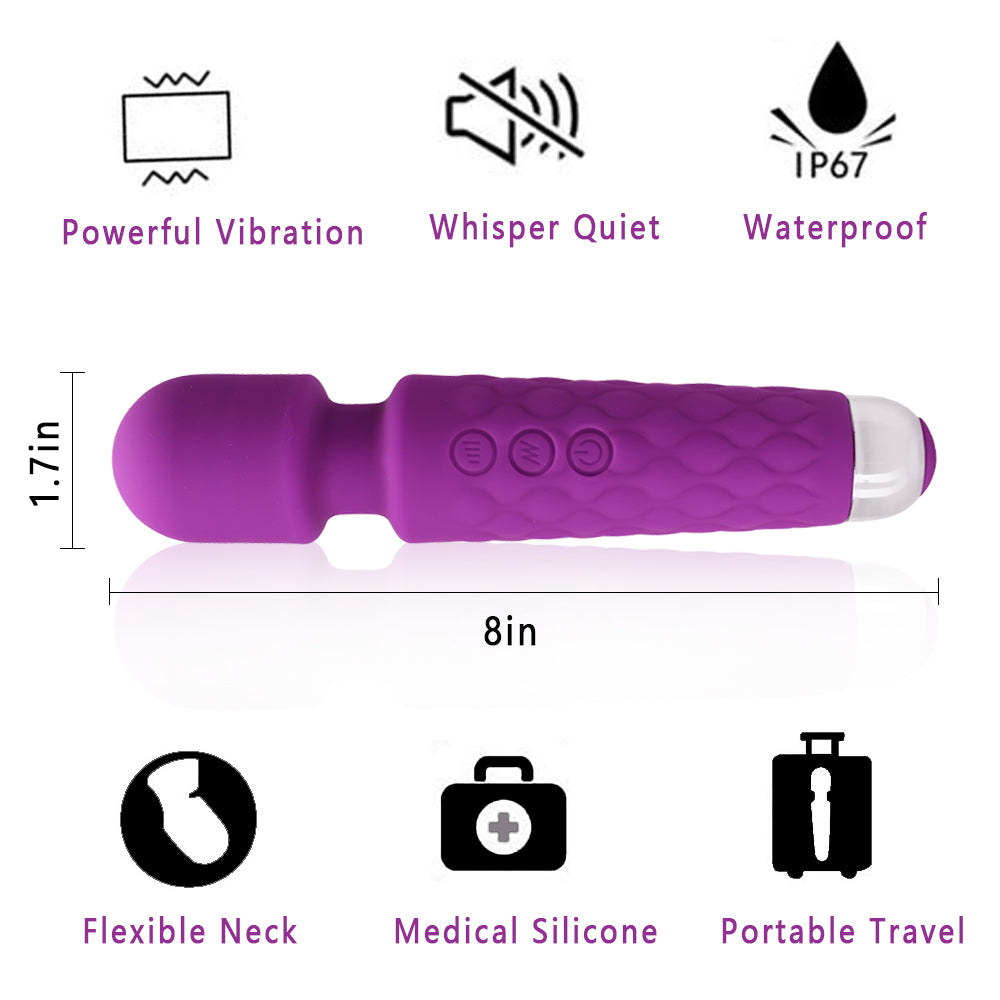 Sleek Multipurpose Wand Vibrator / ML-DW-AV008 / (Purple)