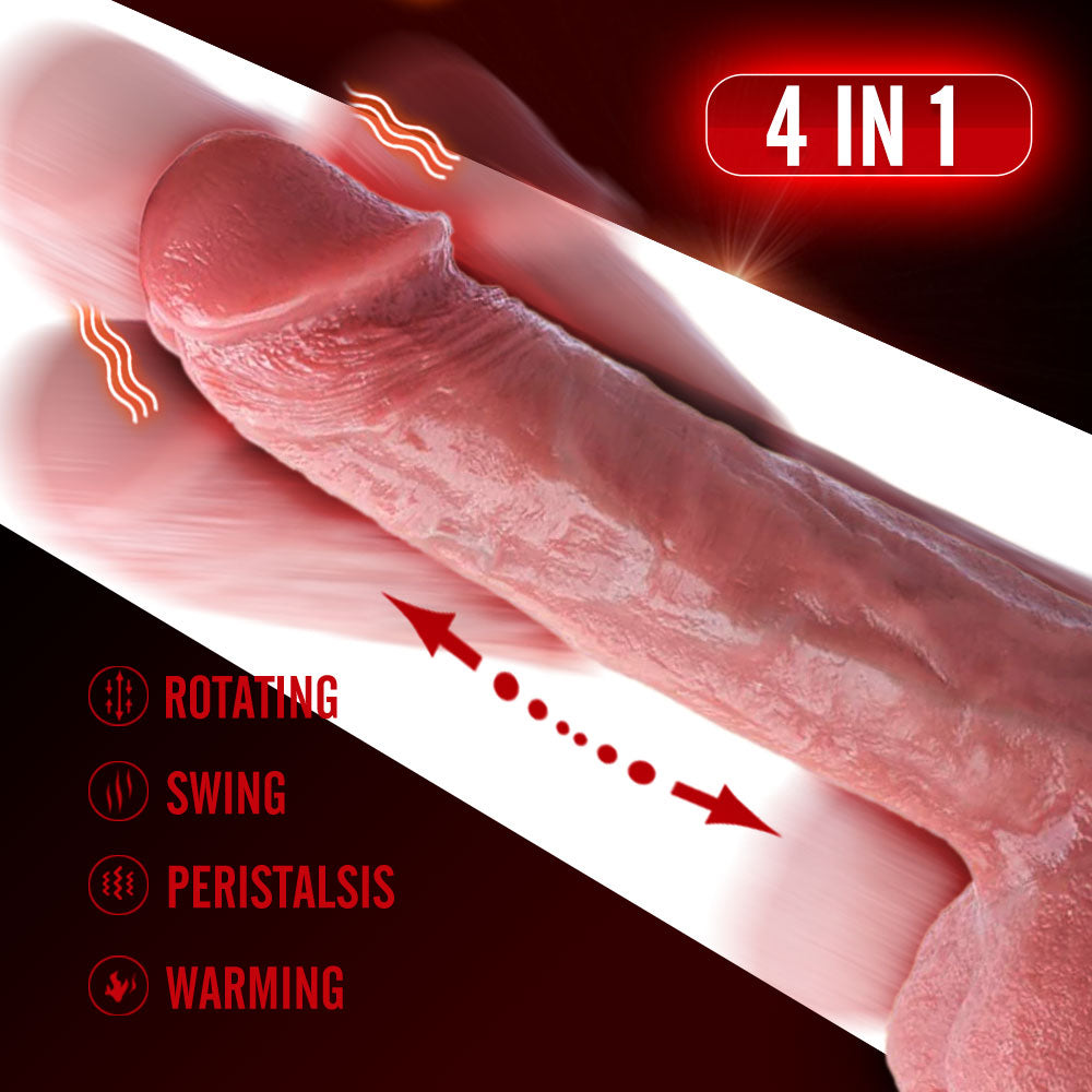 Heated Thrusting Dildo with Suction Cup Base / ML-DW-YJ380 / (Fair skin)