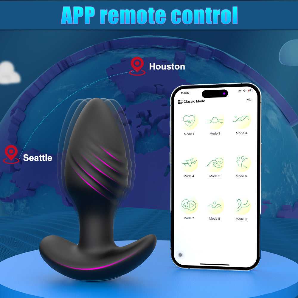 App Controlled Rocking Vibrating Butt Plug / ML-DW-HT516 / (Black)