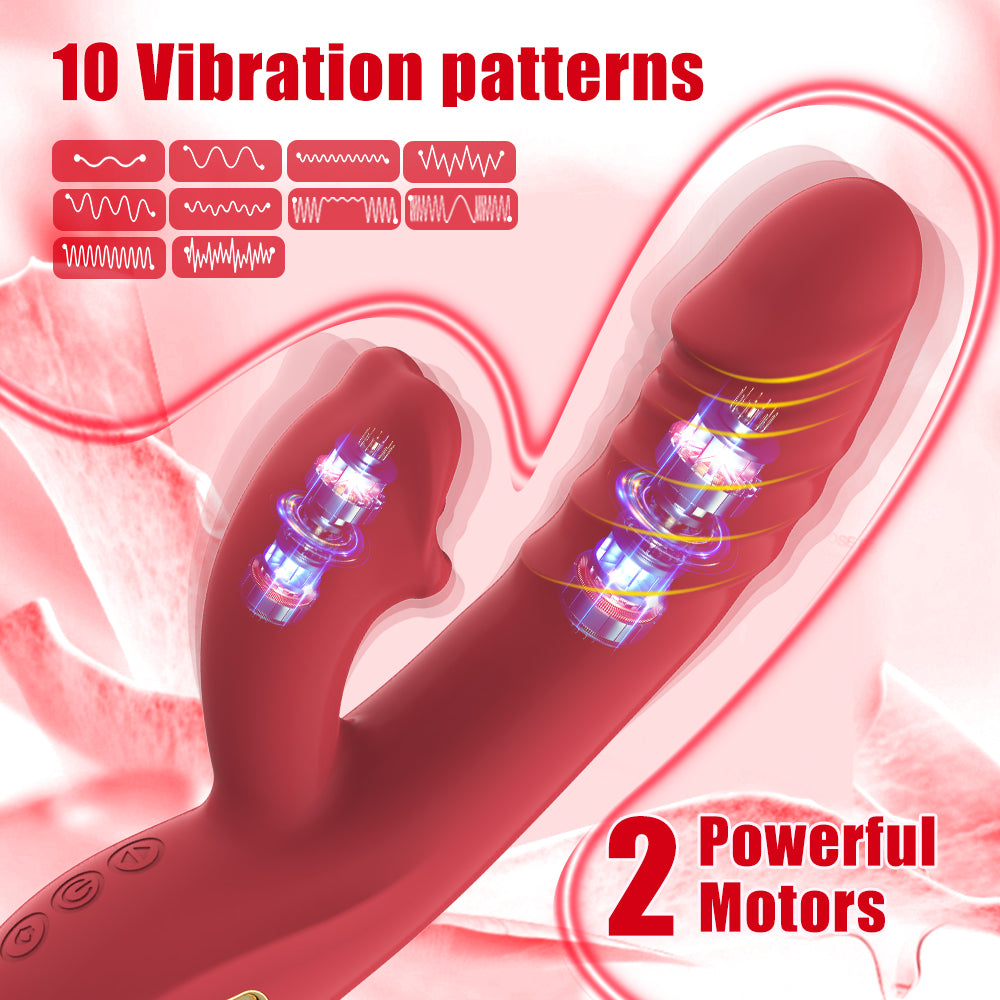 Clitoral Bitting Thrusting Vibrator / ML-DW-ZD104 / (Red)