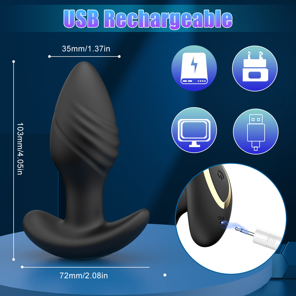 App Controlled Rocking Vibrating Butt Plug / ML-DW-HT516 / (Black)