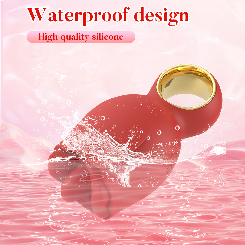 Rose Flickering Tongue Clitoral Vibrator / ML-DW-ZD479 / (Red)