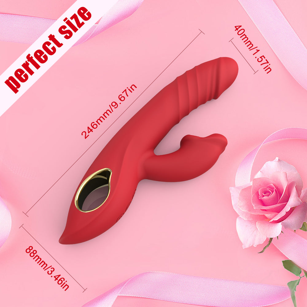 Clitoral Bitting Thrusting Vibrator / ML-DW-ZD104 / (Red)