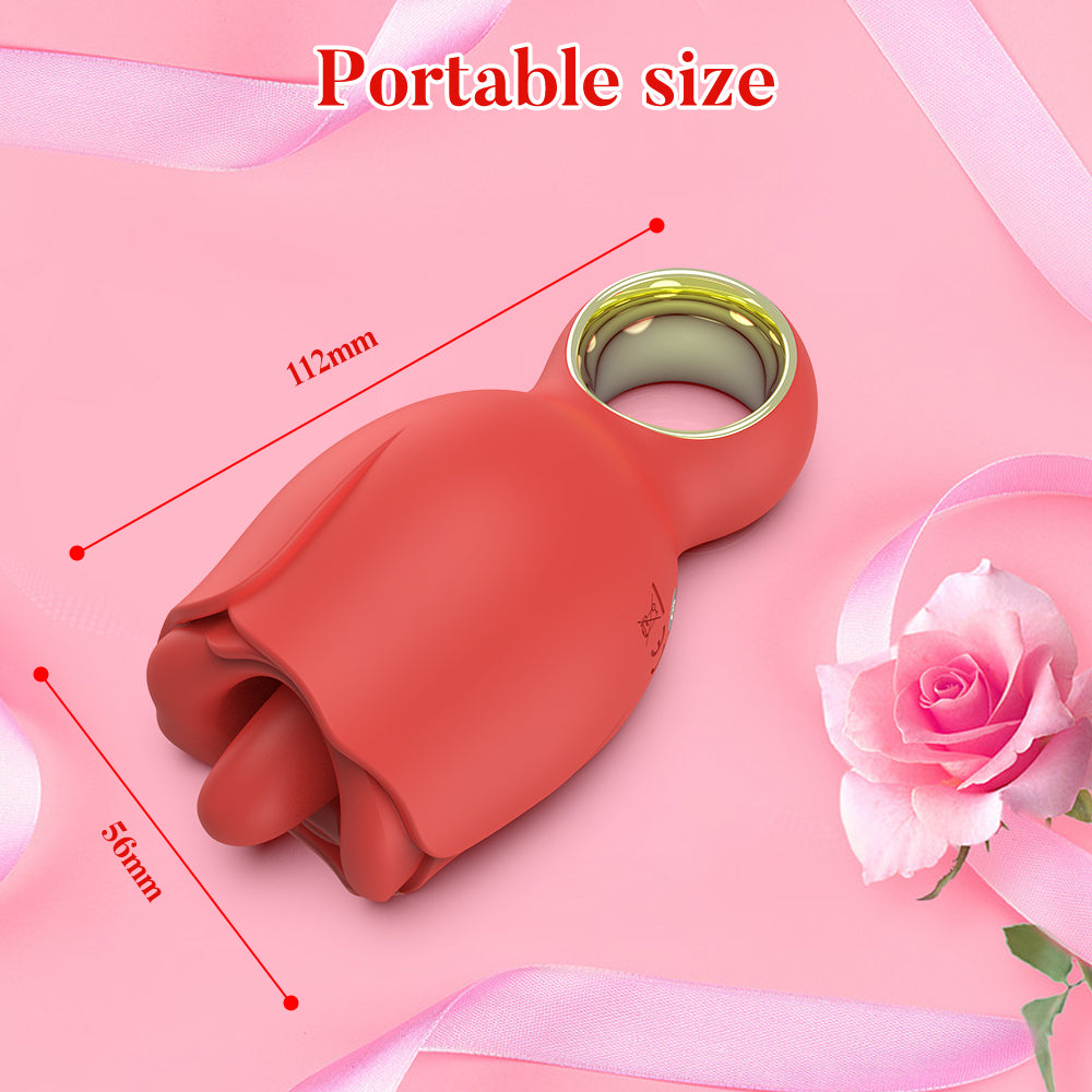 Rose Flickering Tongue Clitoral Vibrator / ML-DW-ZD479 / (Red)