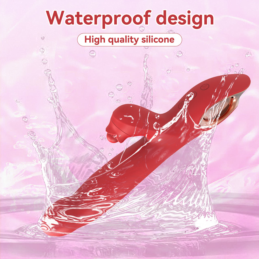 Clitoral & G-Spot Vibrating Thrusting Vibrator / ML-DW-ZD418 / (Red)