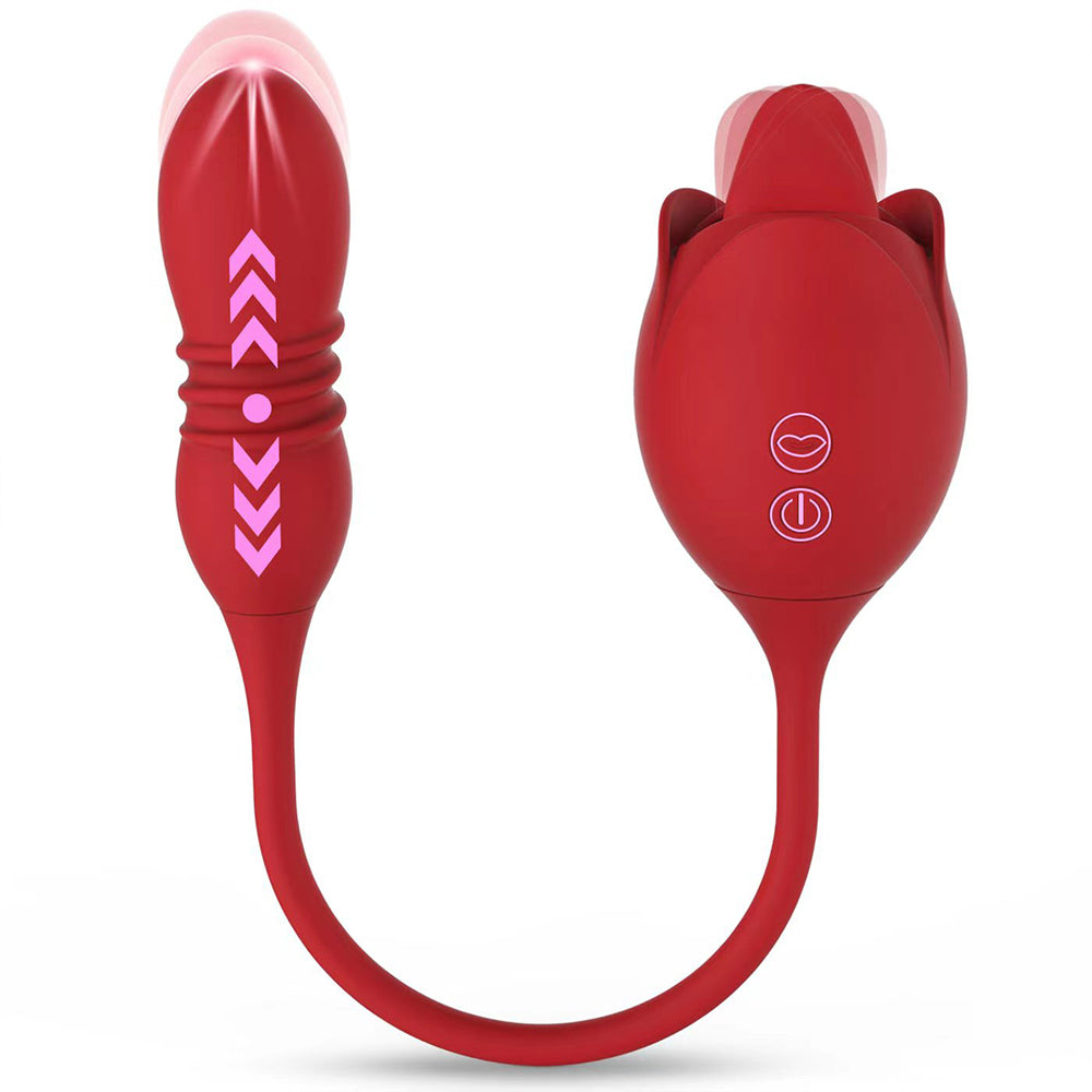 Rose Licking & Thrusting Vibrating Egg / ML-DW-TD154 / (Red)