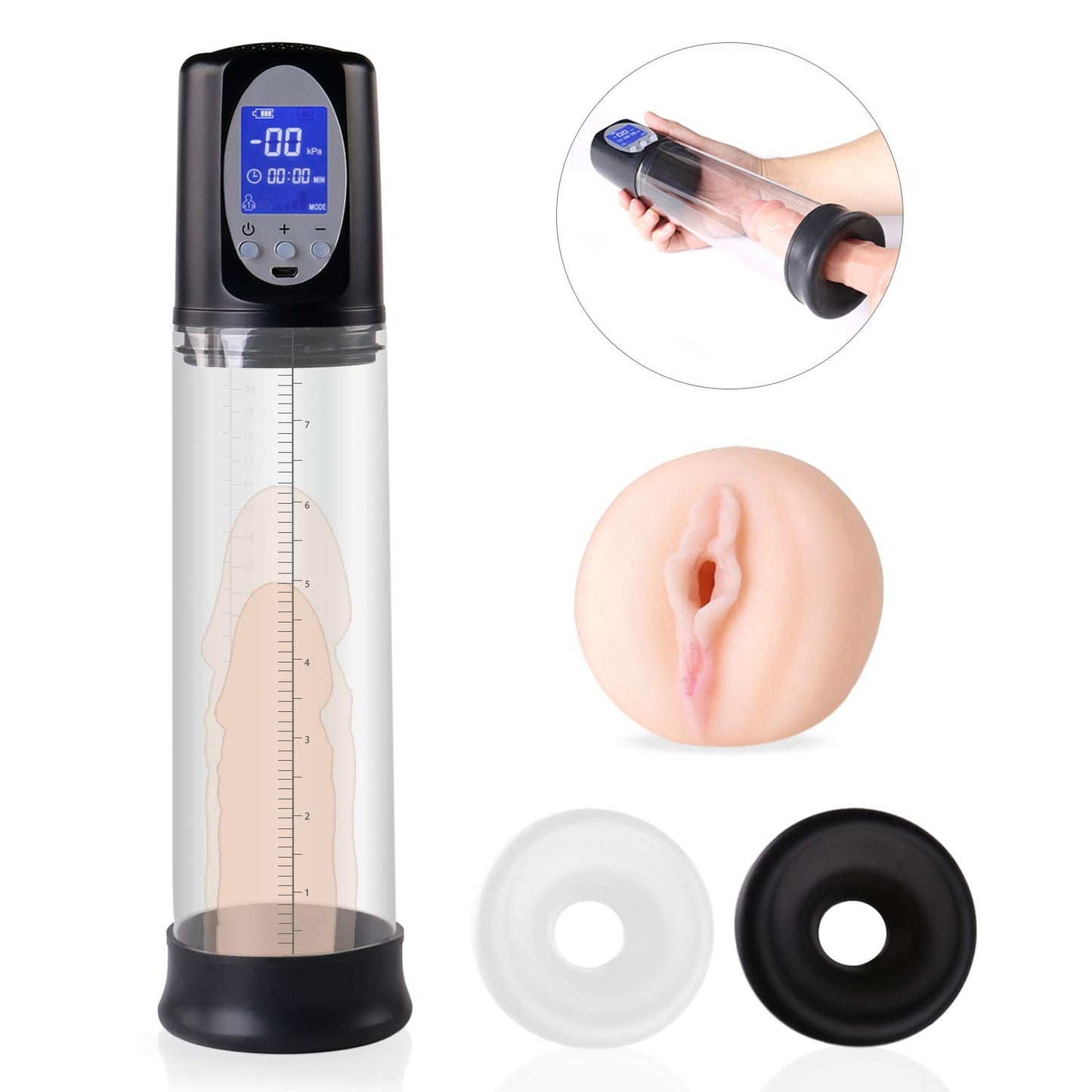 Penis Pump with Ring & Masturbator Sleeve / ML-DW-ZB175 / (Black)
