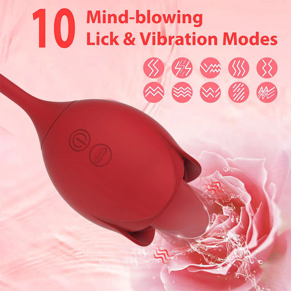 Rose Licking & Thrusting Vibrating Egg / ML-DW-TD154 / (Red)
