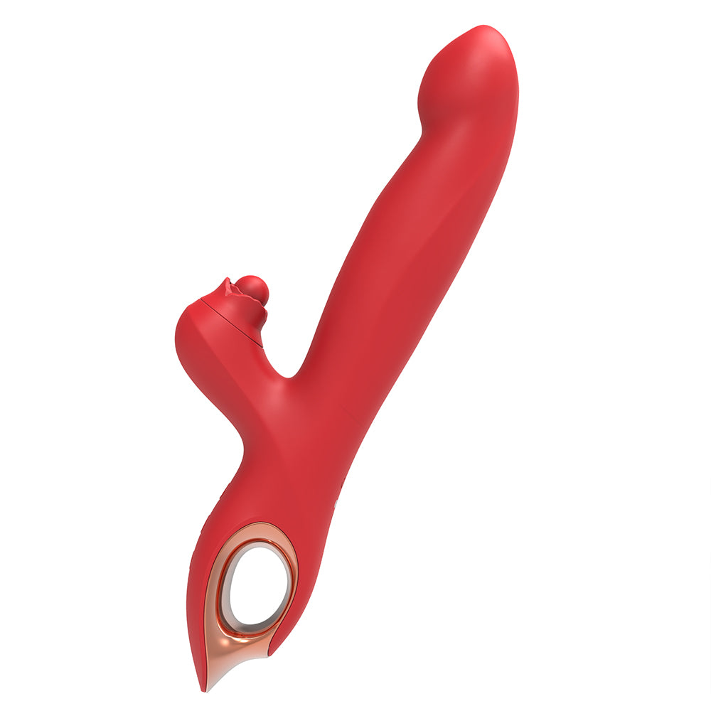 Clitoral & G-Spot Vibrating Thrusting Vibrator / ML-DW-ZD418 / (Red)