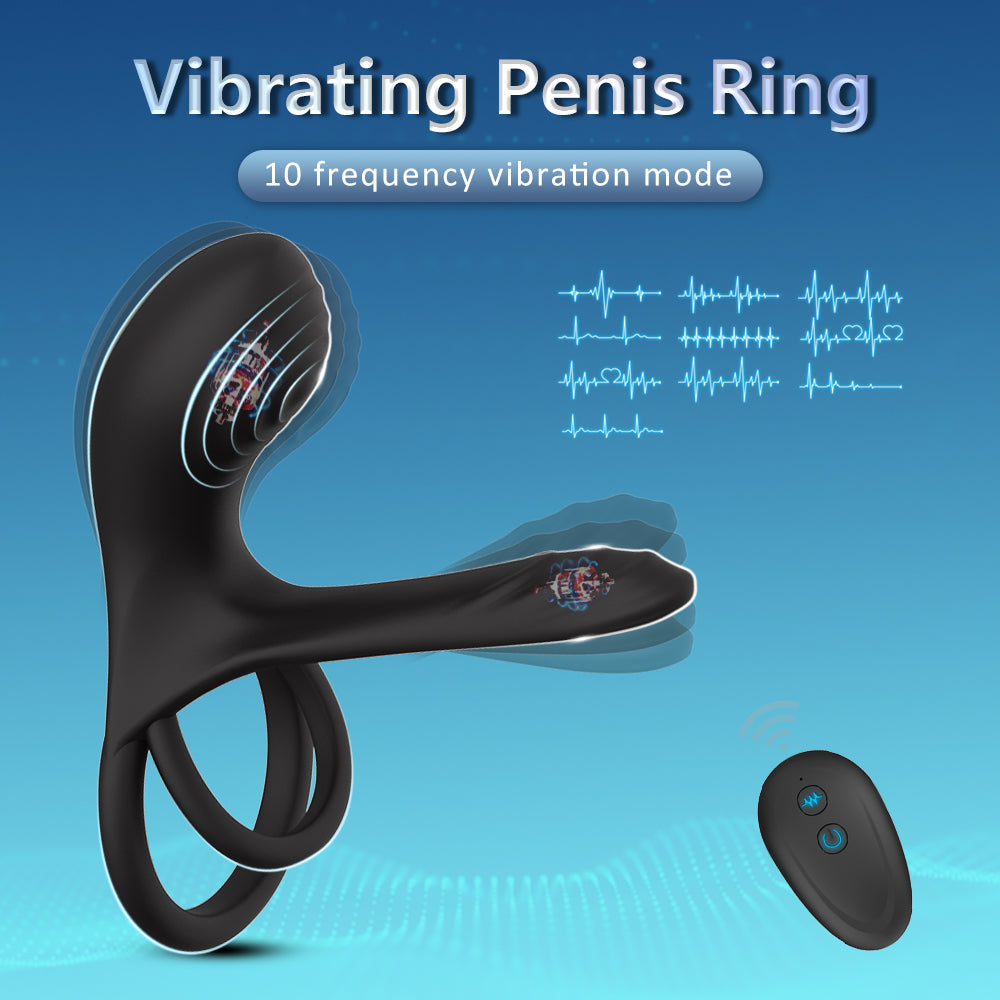 Remote Controlled G-Spot Vibrating Cock Ring / ML-DW-SJ340 / (Black)