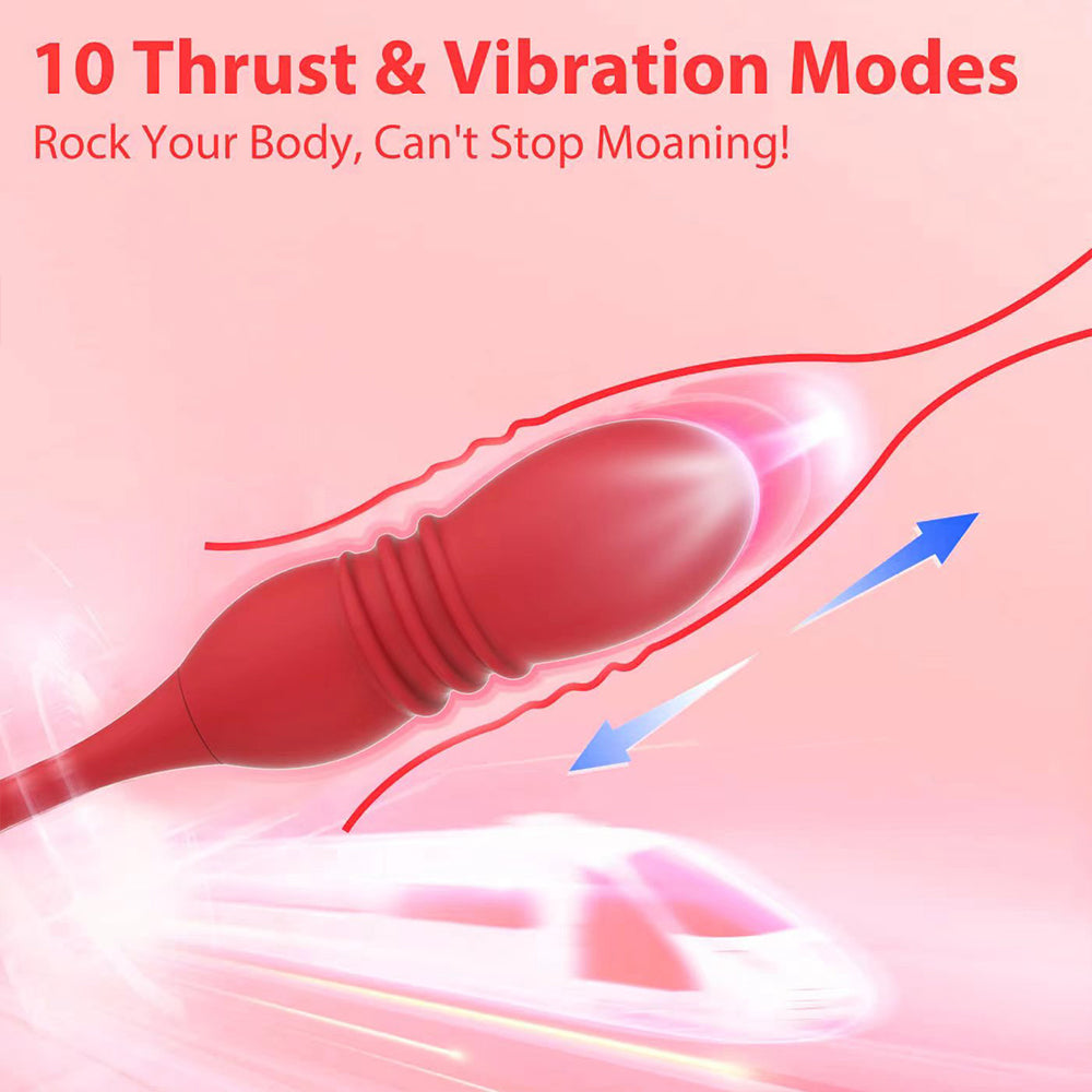 Rose Licking & Thrusting Vibrating Egg / ML-DW-TD154 / (Red)