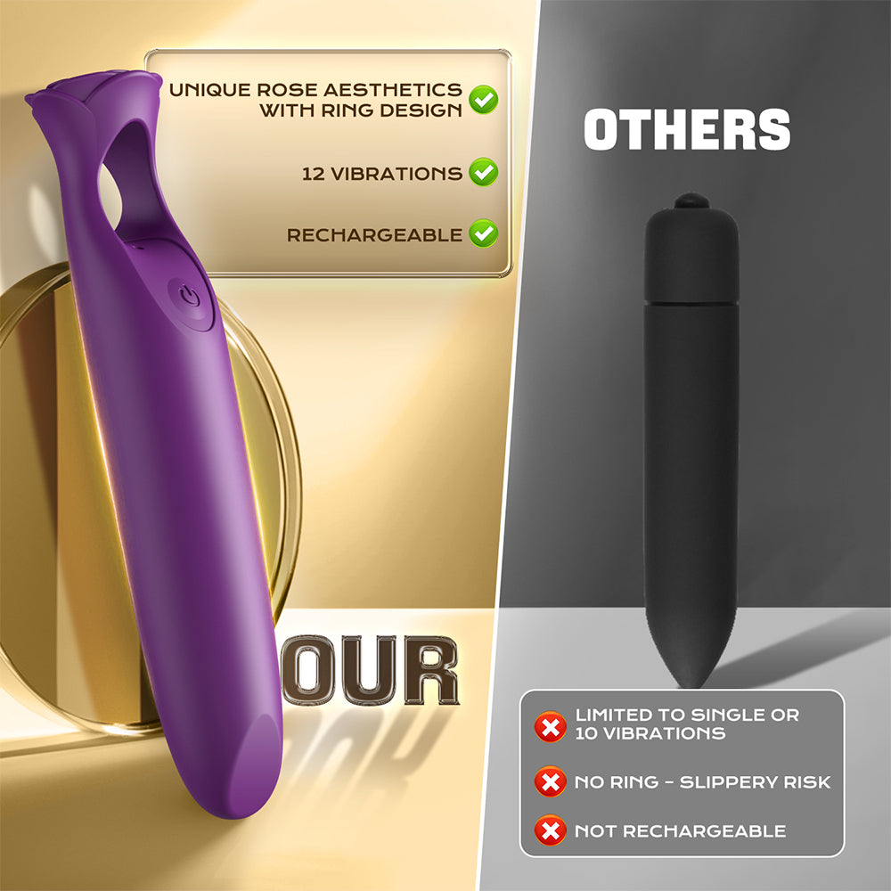 Rose Lipstick Bullet Vibrator / ML-DW-ZD243 / (Black)