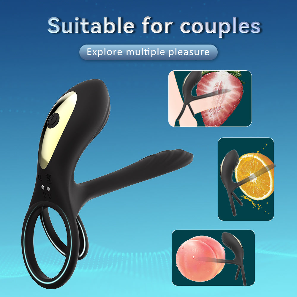 Remote Controlled G-Spot Vibrating Cock Ring / ML-DW-SJ340 / (Black)