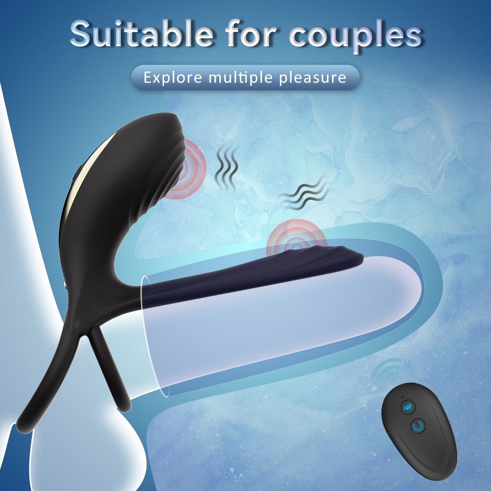 Remote Controlled G-Spot Vibrating Cock Ring / ML-DW-SJ340 / (Black)