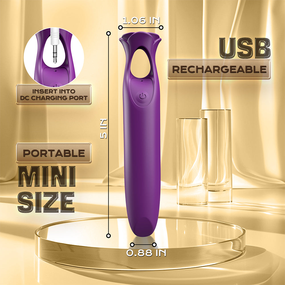 Rose Lipstick Bullet Vibrator / ML-DW-ZD243 / (Black)