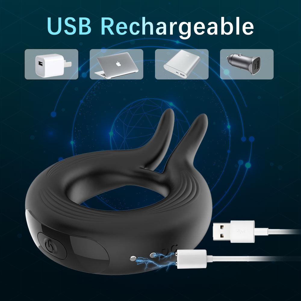 Remote Controlled Rabbit Ear Couples Ring / ML-DW-SJ316 / (Black)