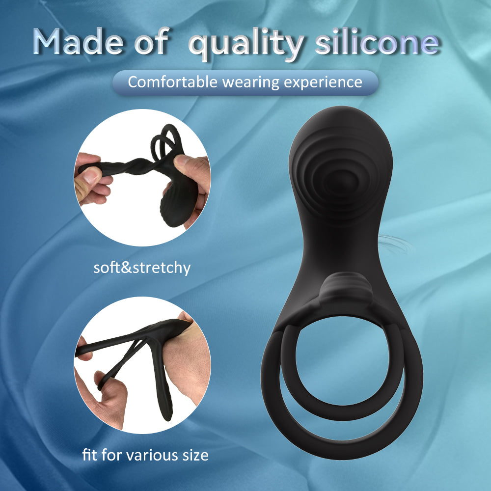 Remote Controlled G-Spot Vibrating Cock Ring / ML-DW-SJ340 / (Black)