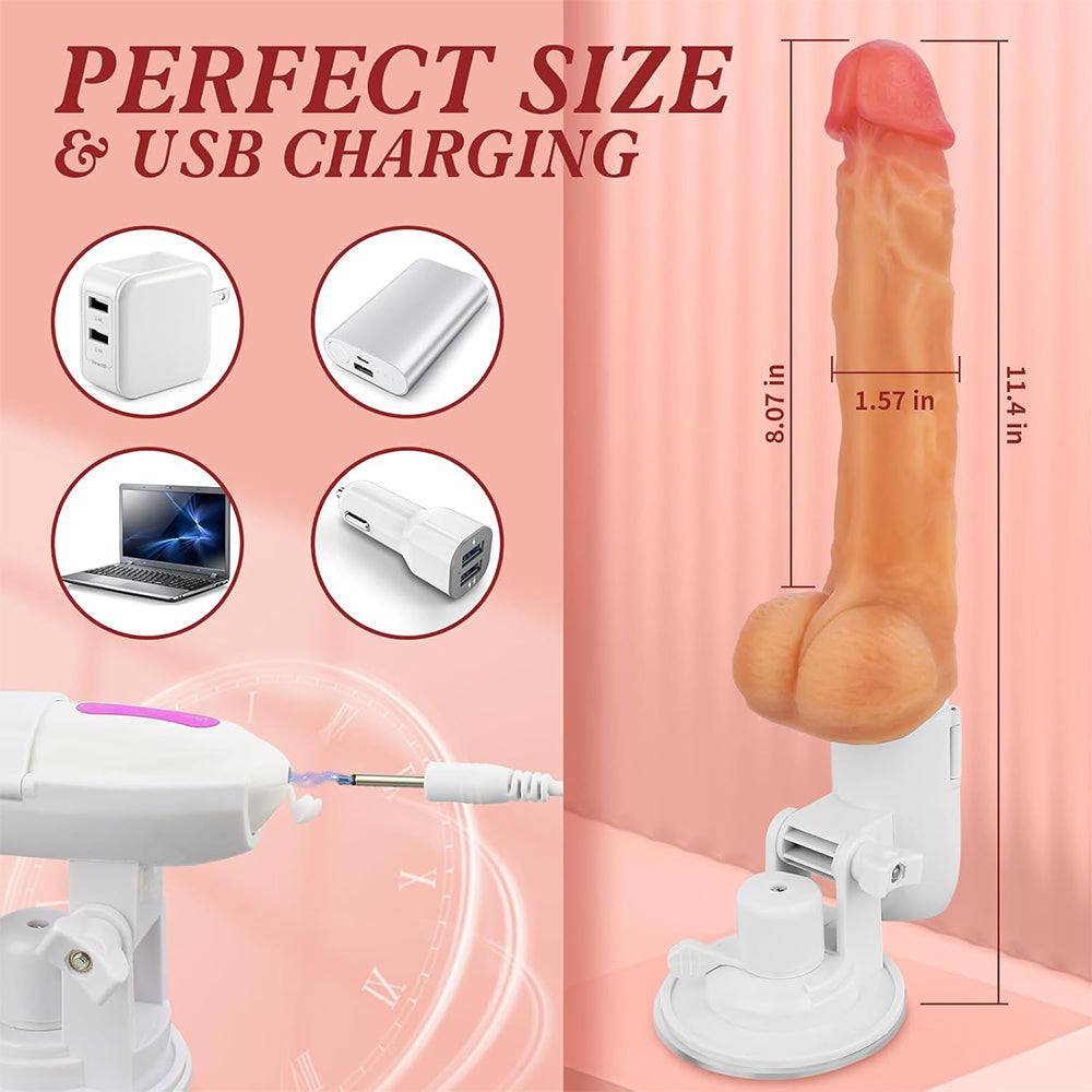 Heated Rocking Thrusting Dildo Sex Machine / ML-DW-YJ280 / (Fair skin)