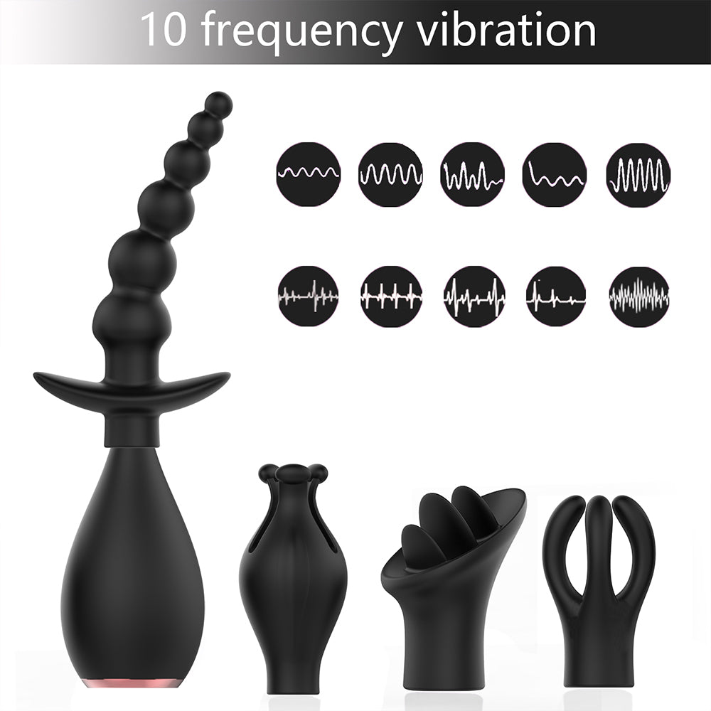 5-in-1 Attachment Multipurpose Vibrator / ML-DW-TD144 / (Purple)