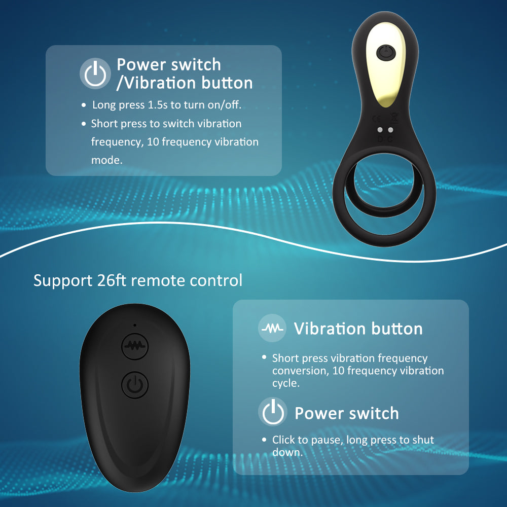 Remote Controlled G-Spot Vibrating Cock Ring / ML-DW-SJ340 / (Black)