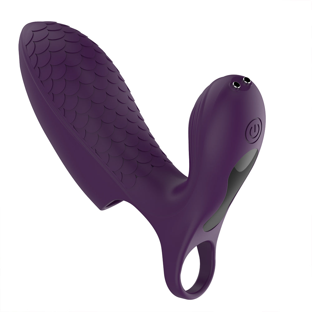 Fish Scale Finger & Thumb Cradle Vibrator / ML-DW-KD282 / (Purple)