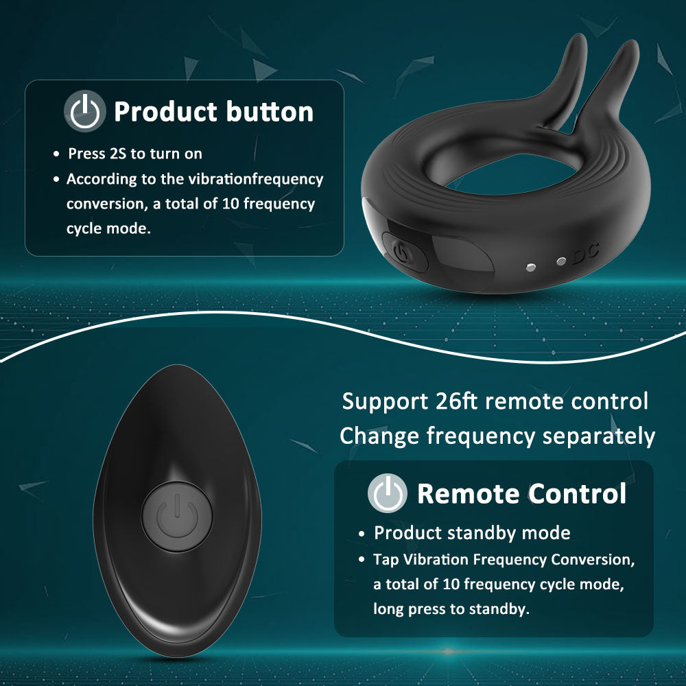 Remote Controlled Rabbit Ear Couples Ring / ML-DW-SJ316 / (Black)